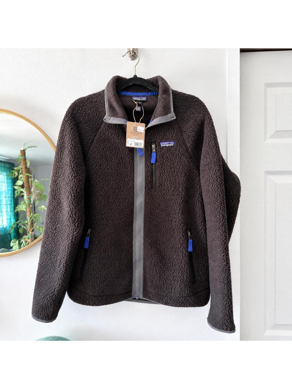 Patagonia Retro Pile Jacket Men’s Black Forge Grey Full Zip Sherpa Fleece